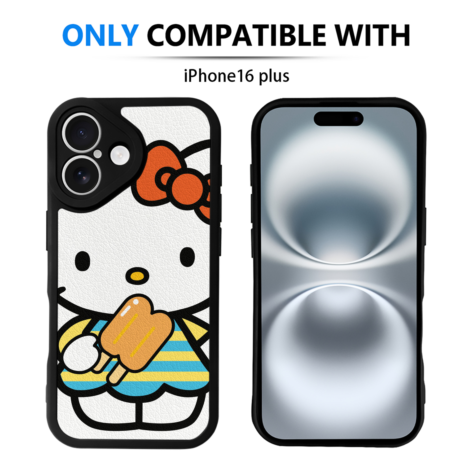 （画像用） Hello Kitty ハローキティ 【iPhone 16シリーズ対応】シリコンスマホケース（レザー調） 材質：シリコン